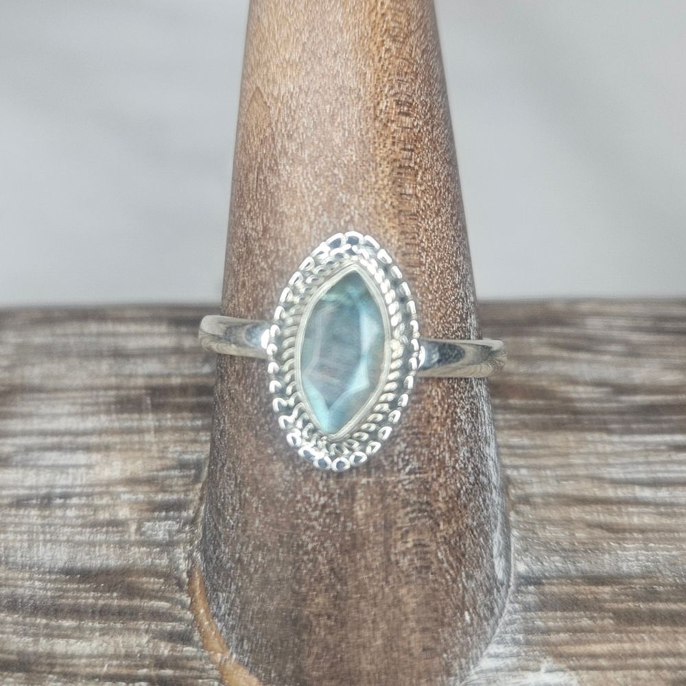 Sterling Silver Marquise Labradorite Ring NWT Sz 9